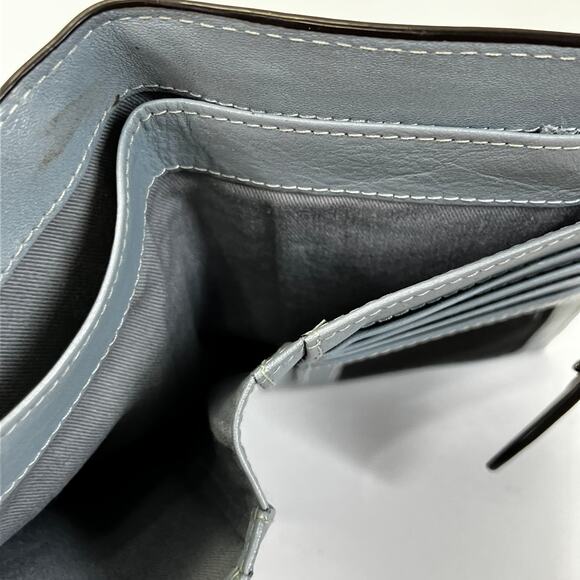 Dusty Blue Genuine Leather Slim Wallet - Picture 4 of 6